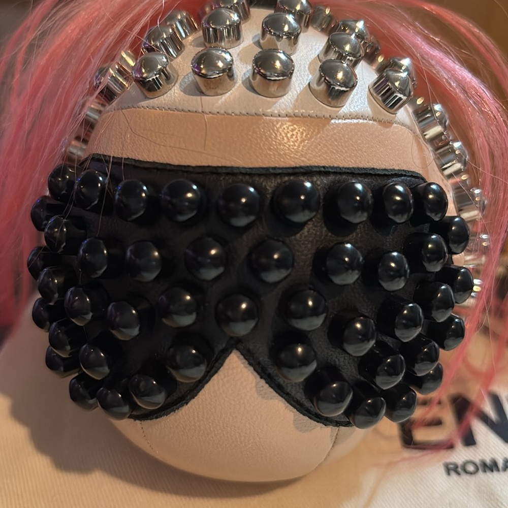 FENDI Punkito Nappa Leather Studded Bag Charm/Keychain - Picture 4 of 6